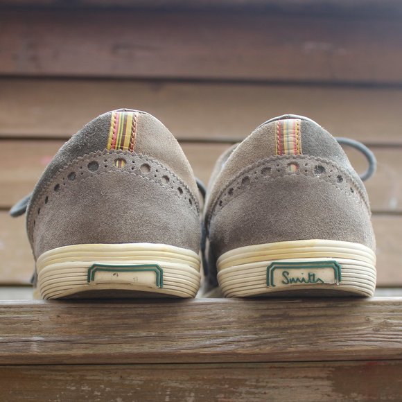 Paul Smith Sneaker Gray Tan Olive Suede Wingtip - Picture 8 of 16